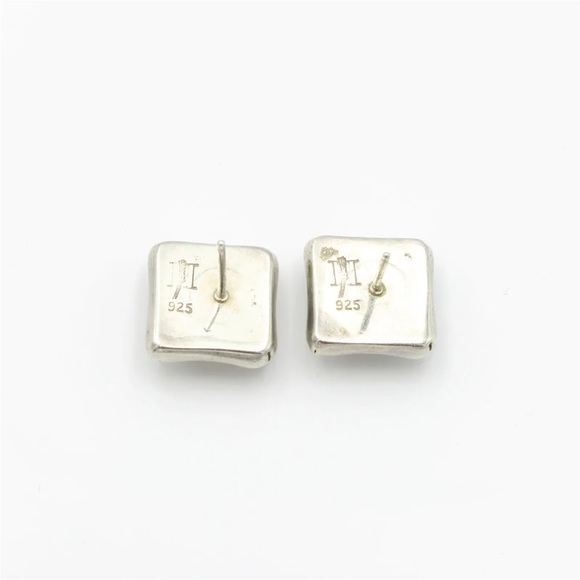 John Hardy sterling silver basket weave stud earrings - Picture 3 of 6